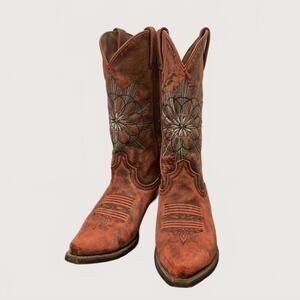 Justin Women's 12" Square Toe Stampede Western Leather Boots Size 8.5B